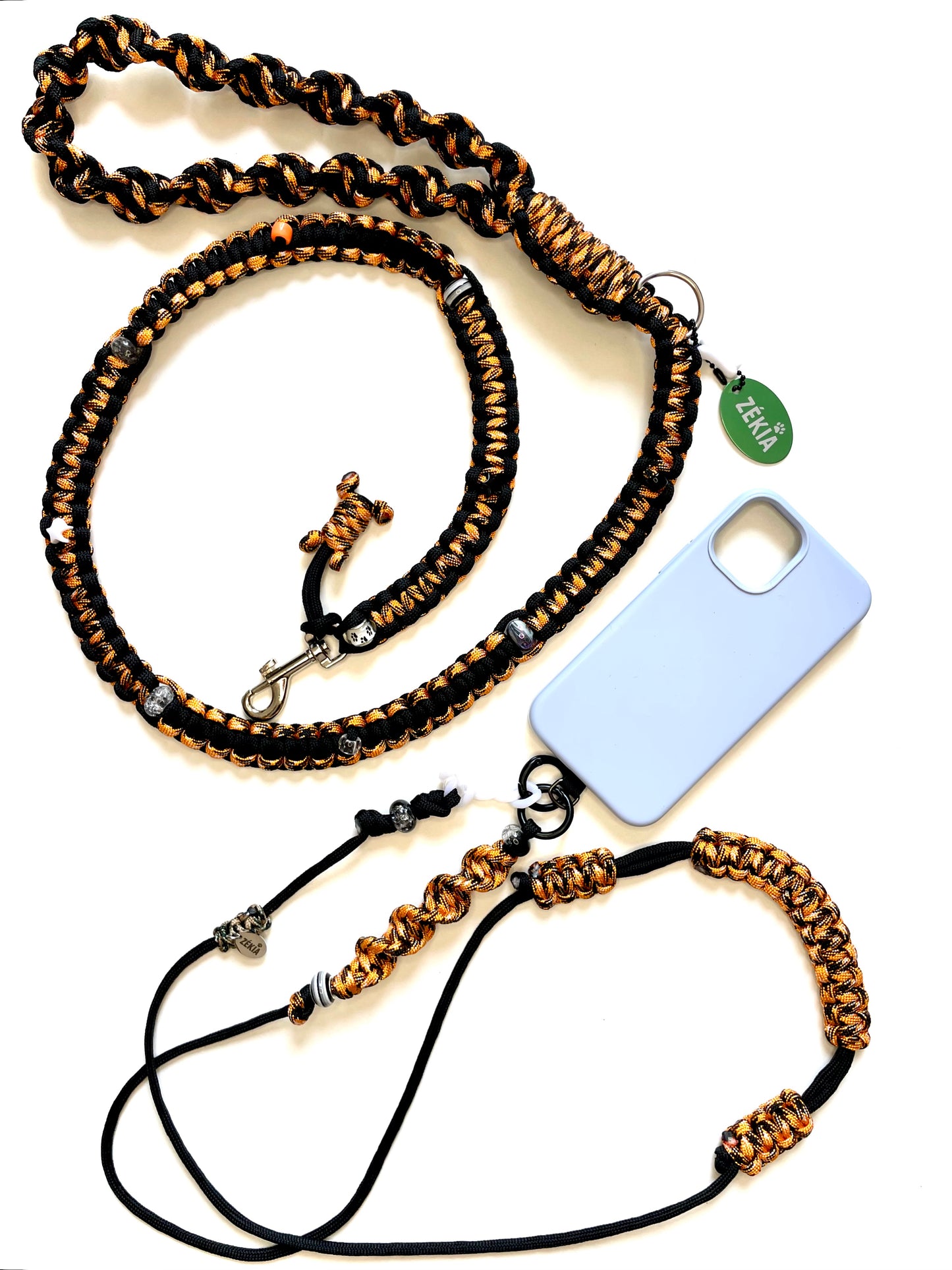 Cordon de téléphone en paracorde - Black Tiger | ZÉKIA