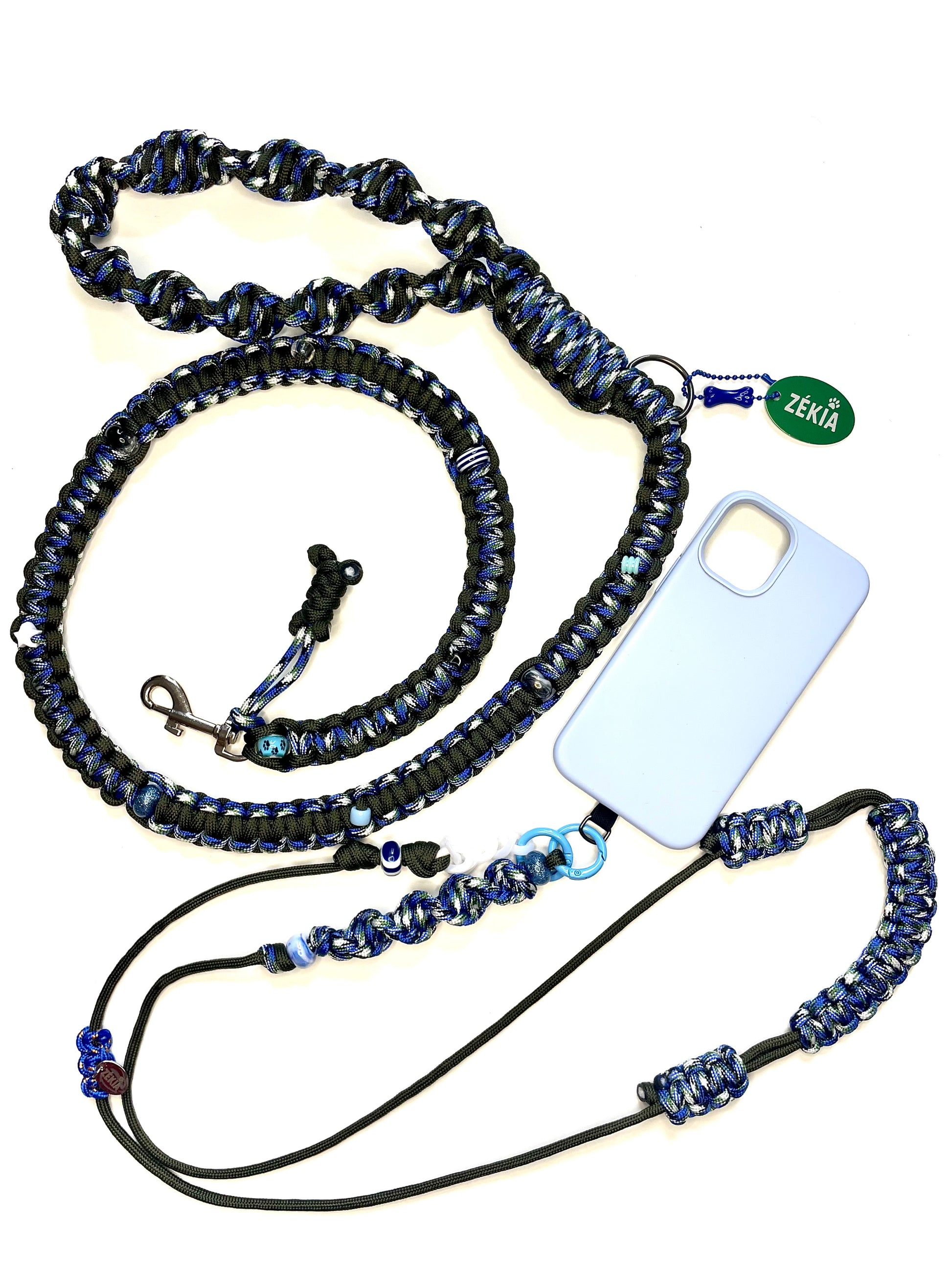 Laisse pour chien en paracorde faite main à Marseille - Zékia accessoires artisanaux