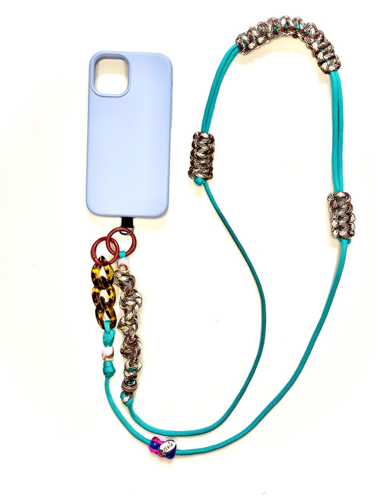 Cordon de téléphone en paracorde - Mocha Blue | ZÉKIA