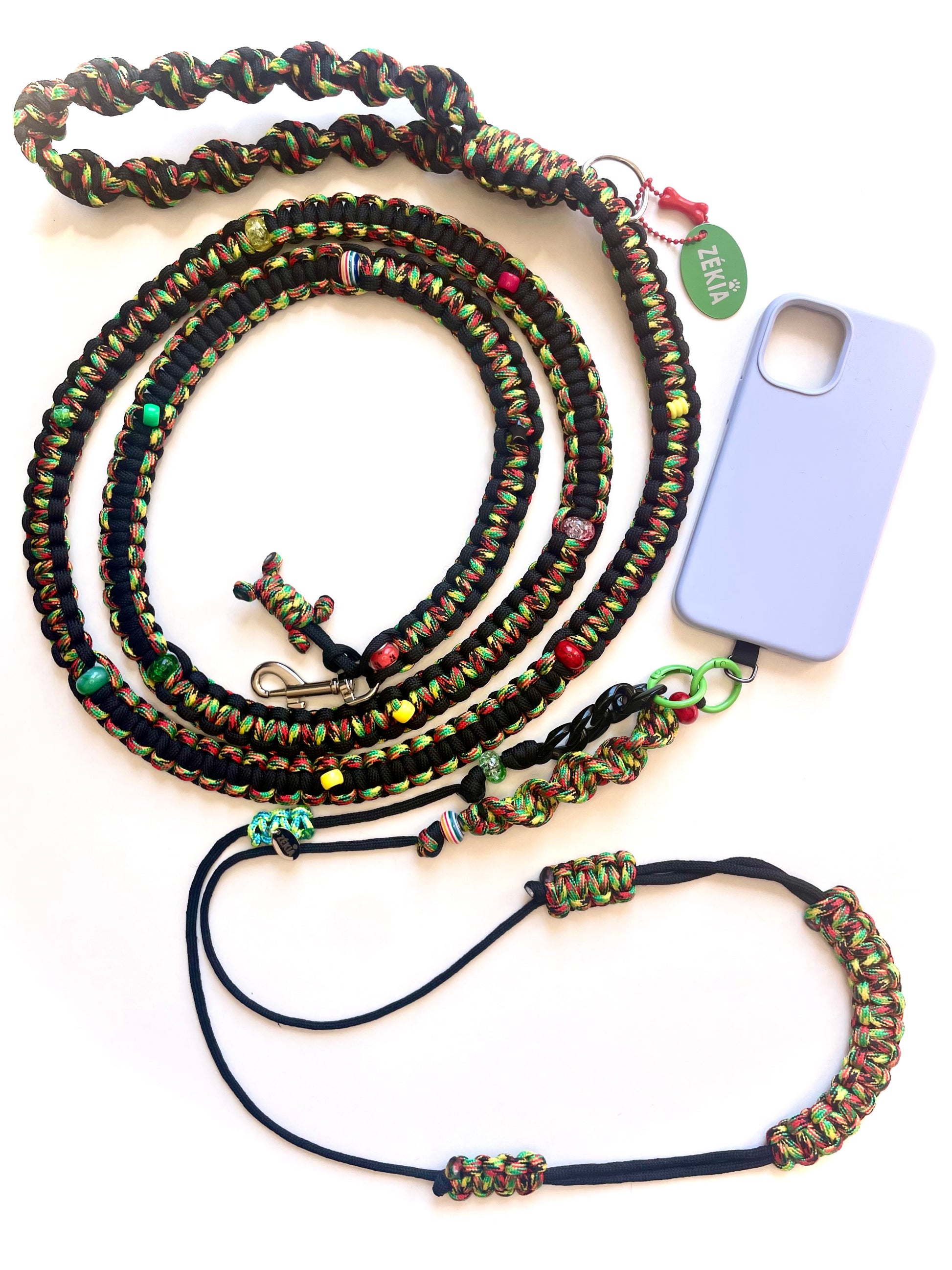 Laisse pour chien en paracorde faite main à Marseille - Zékia accessoires artisanaux