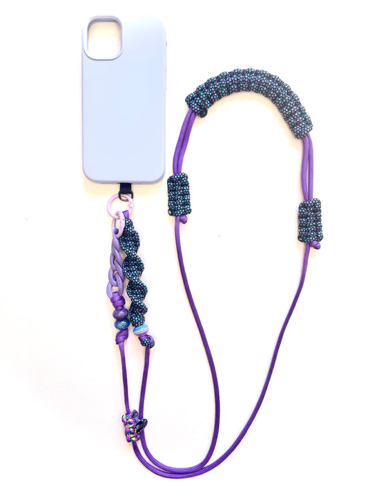 Cordon de téléphone en paracorde - Blue Orchid | ZÉKIA
