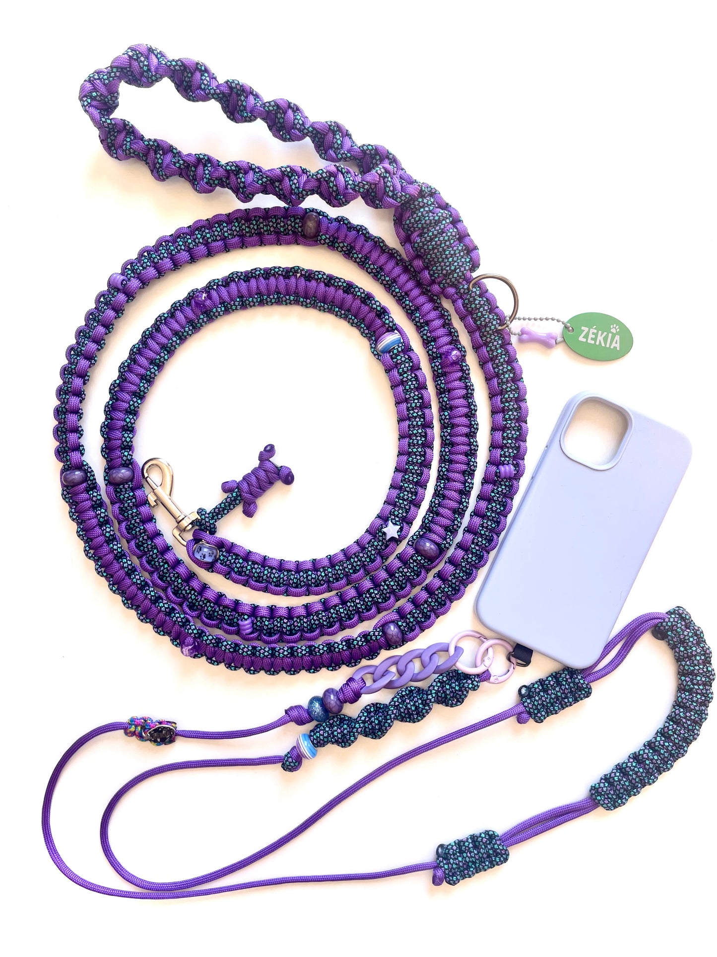 Cordon de téléphone en paracorde - Blue Orchid | ZÉKIA