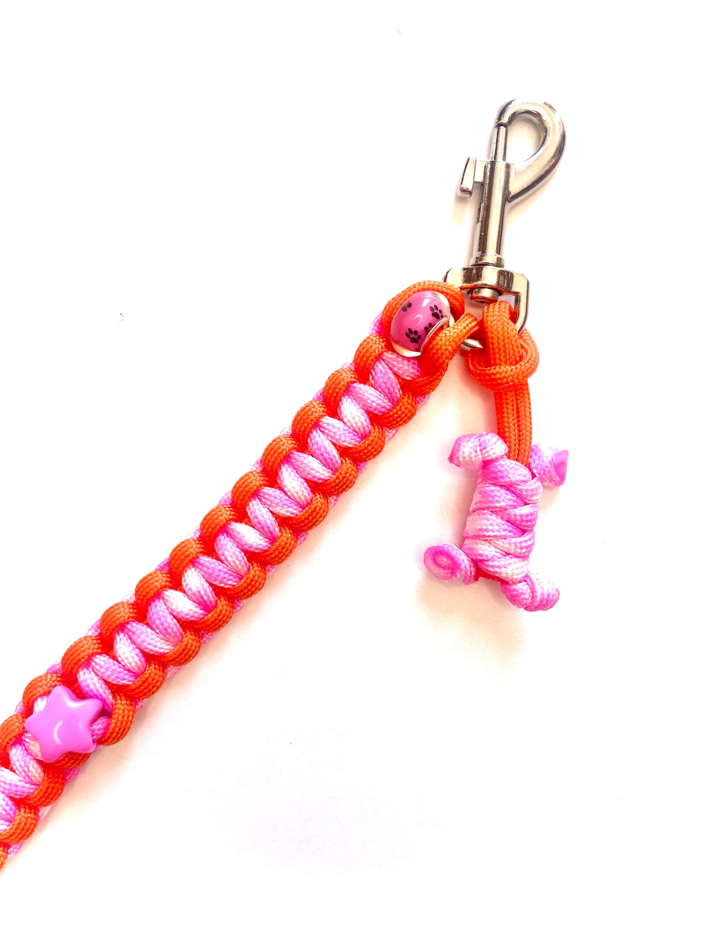 Laisse balade en paracorde - Papaya Pink | ZÉKIA