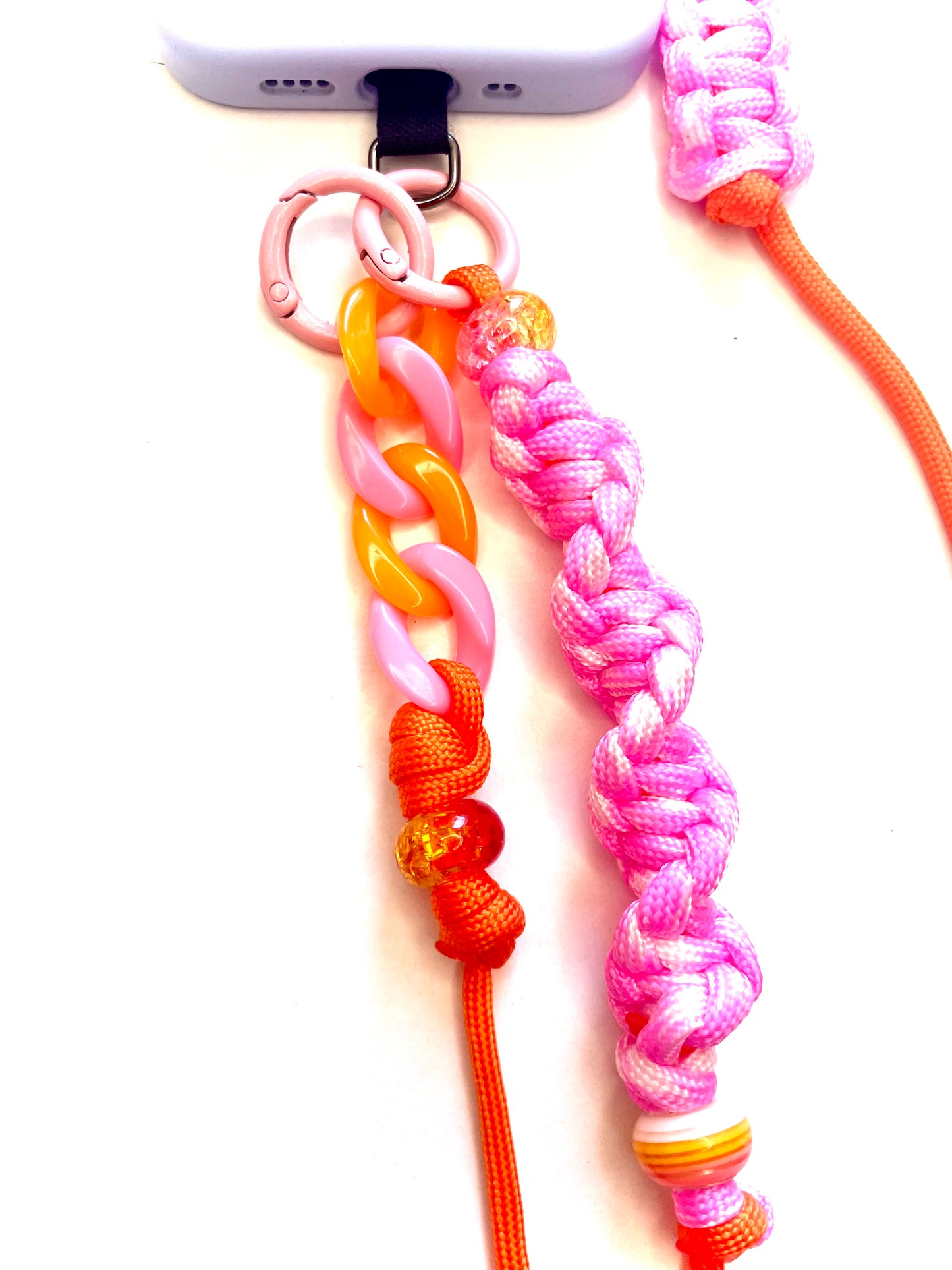Cordon de téléphone en paracorde - Papaya Pink | ZÉKIA
