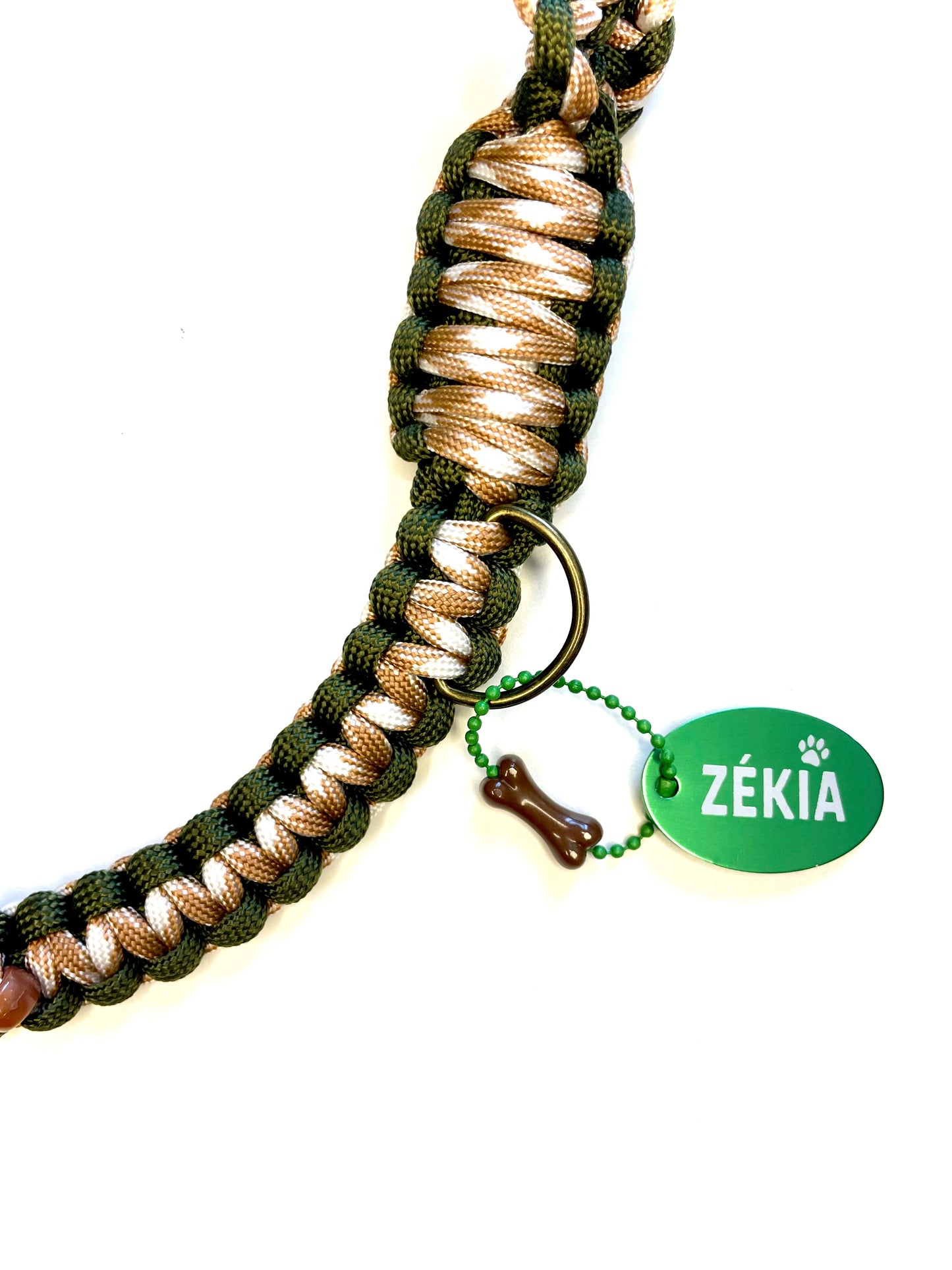 Laisse balade en paracorde - Kaki Sand | ZÉKIA