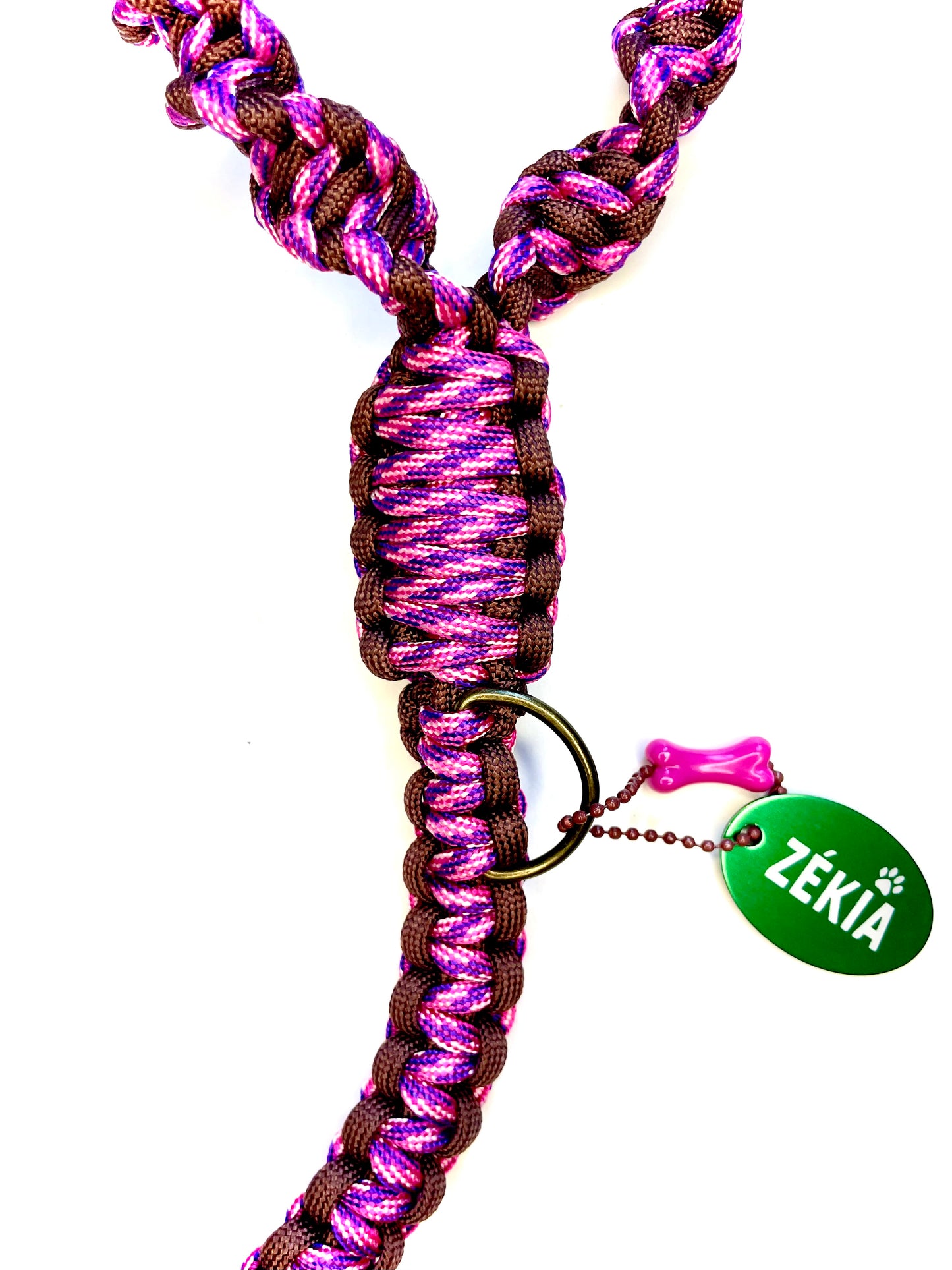Laisse balade en paracorde - Brownie Rose | ZÉKIA