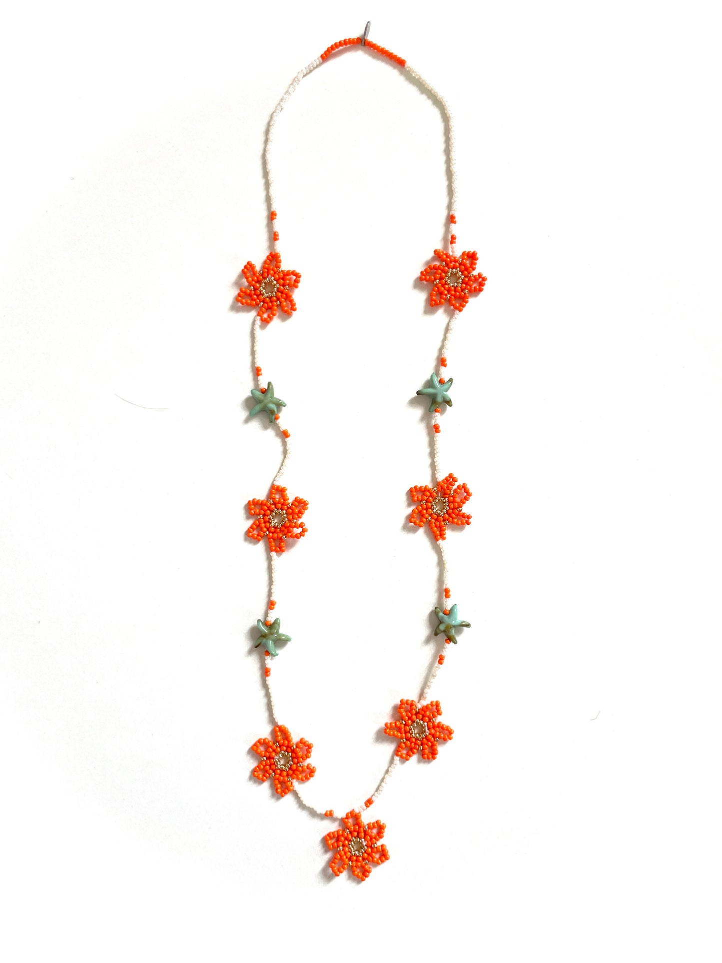 Collier perles - Le temps des fleurs | Orange
