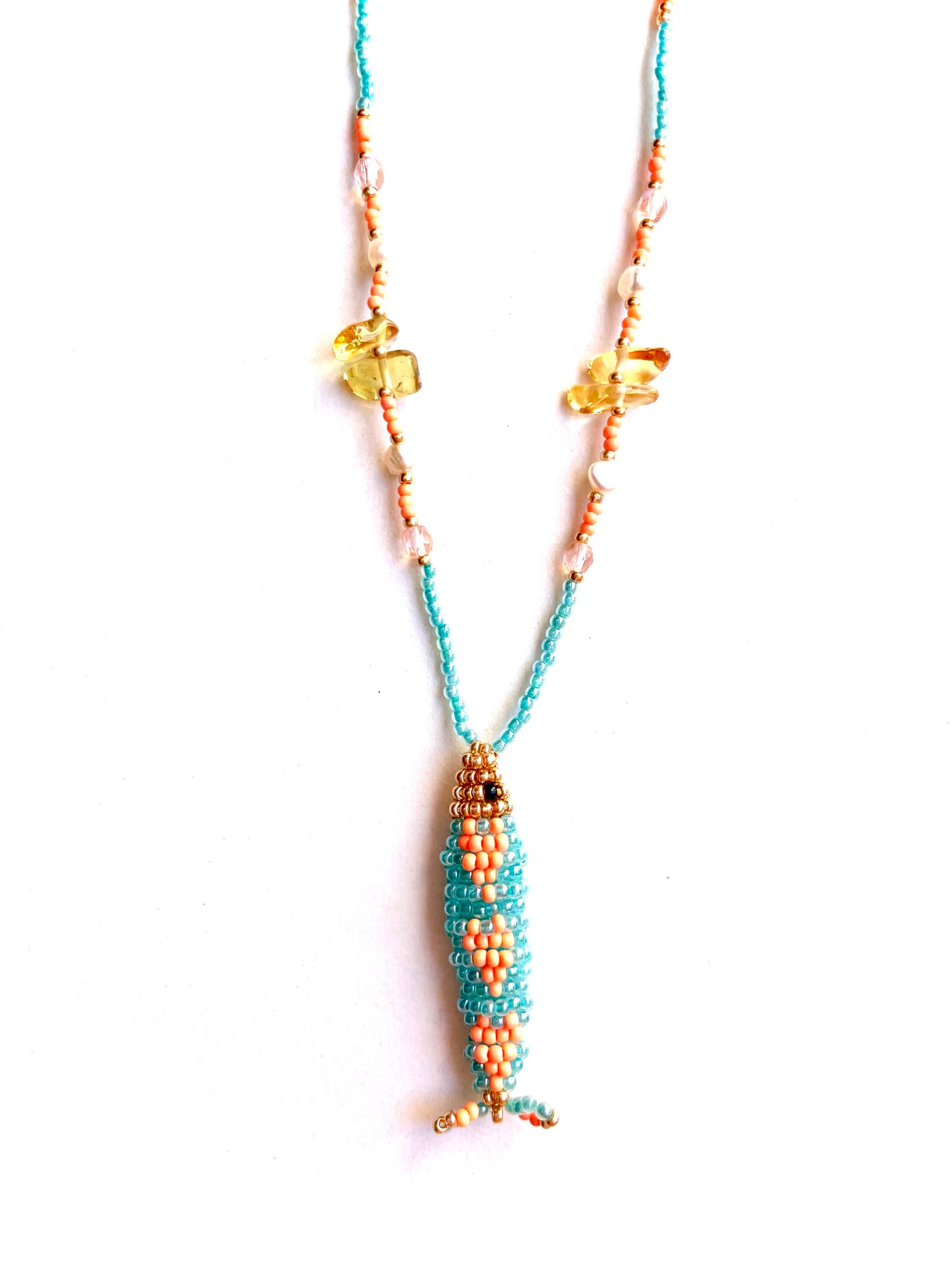Collier perles - Bande de sardines | Bleu Corail