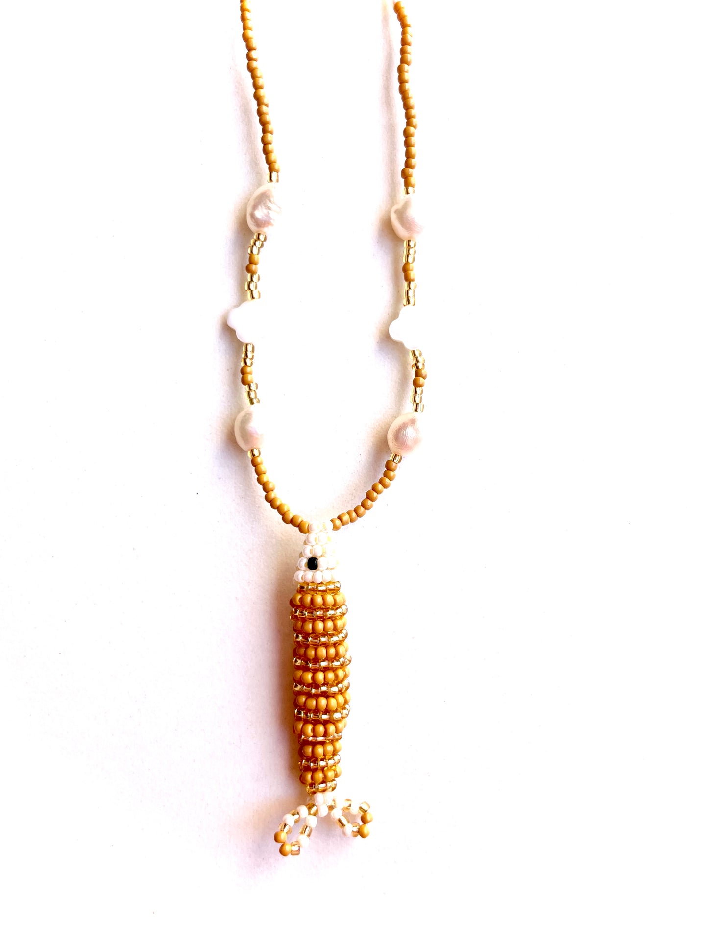Collier perles - Bande de sardines | Caramel