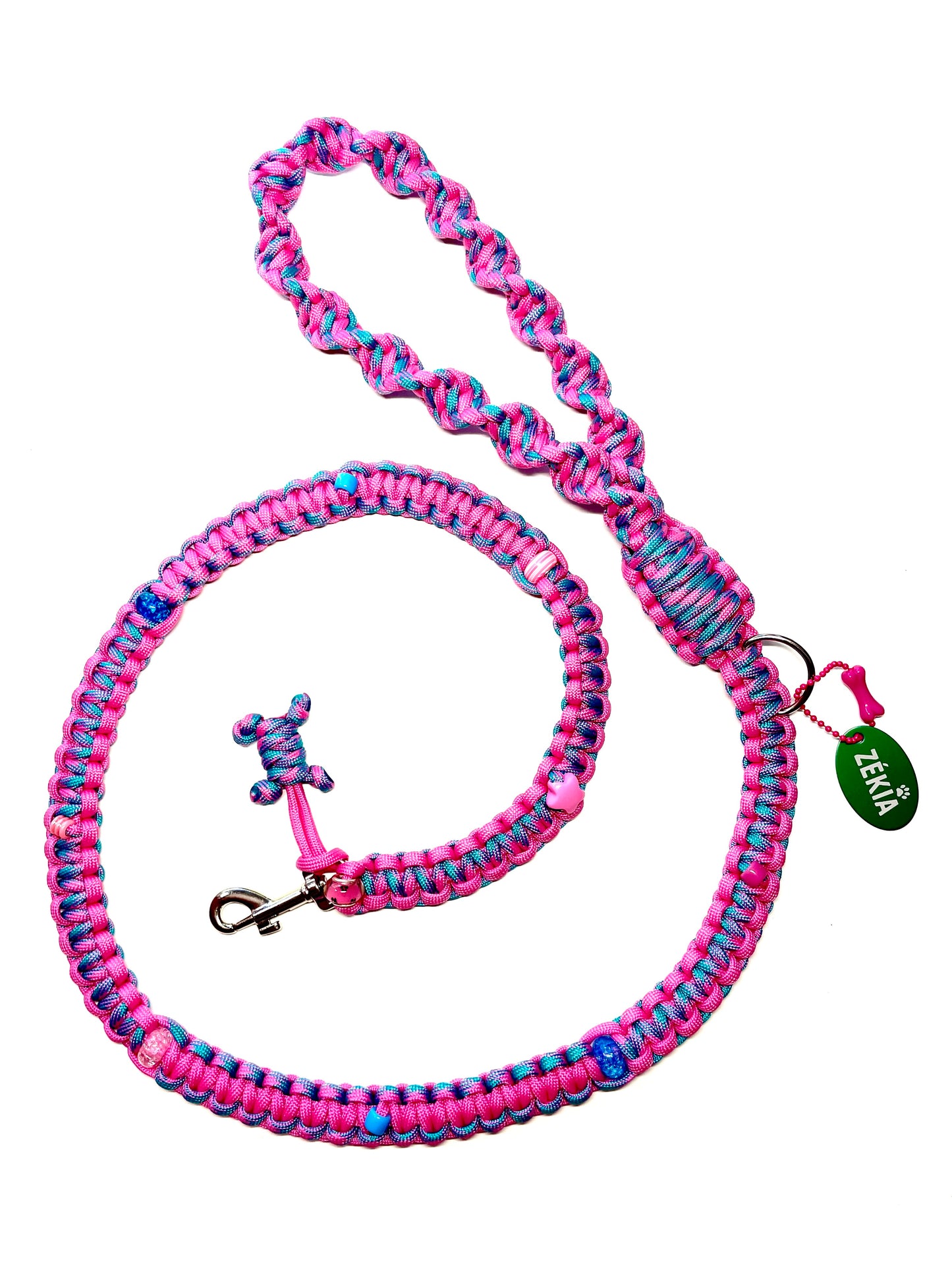 Laisse pour chien en paracorde faite main à Marseille - Zékia accessoires artisanaux