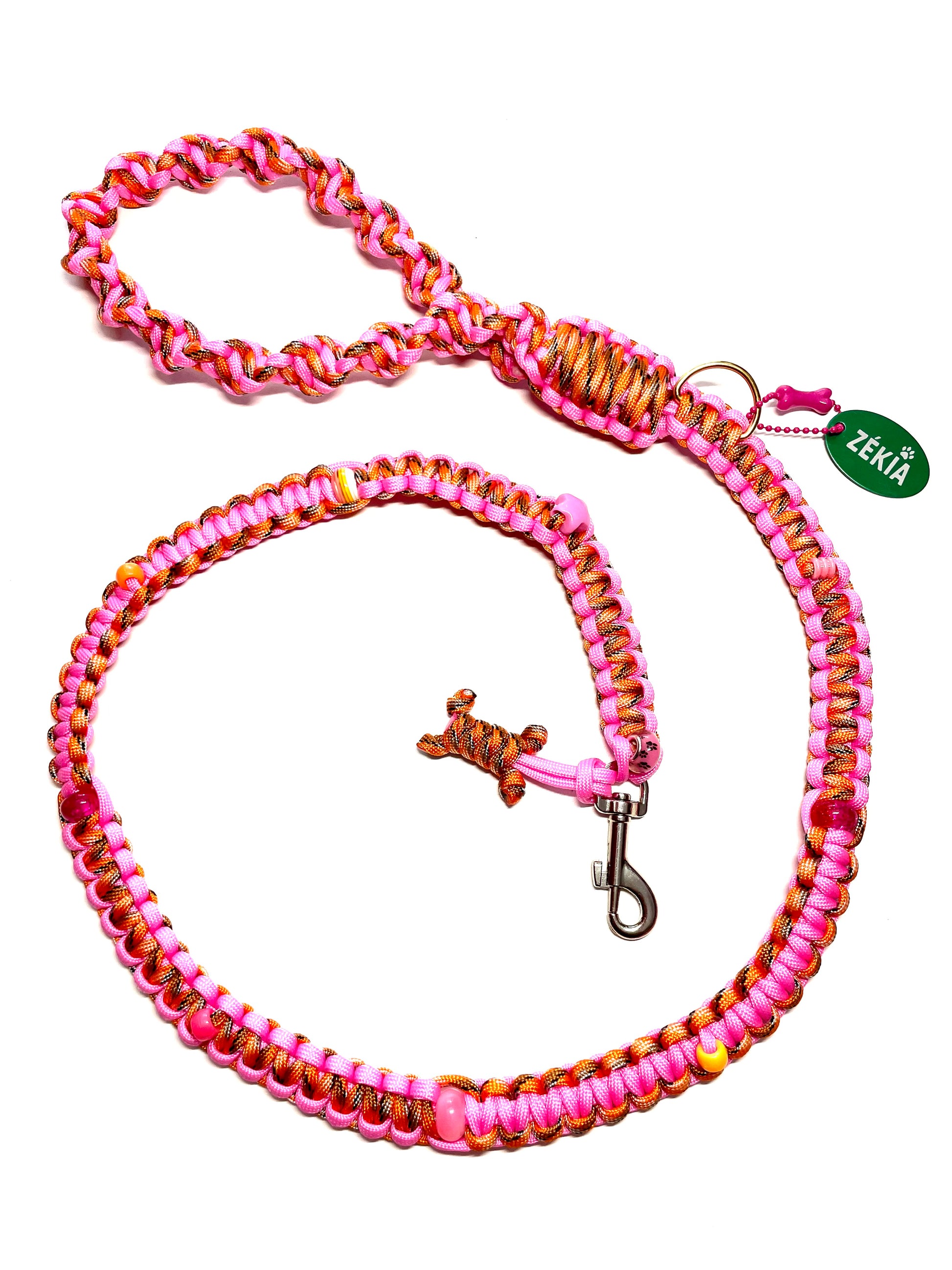 Laisse pour chien en paracorde faite main à Marseille - Zékia accessoires artisanaux