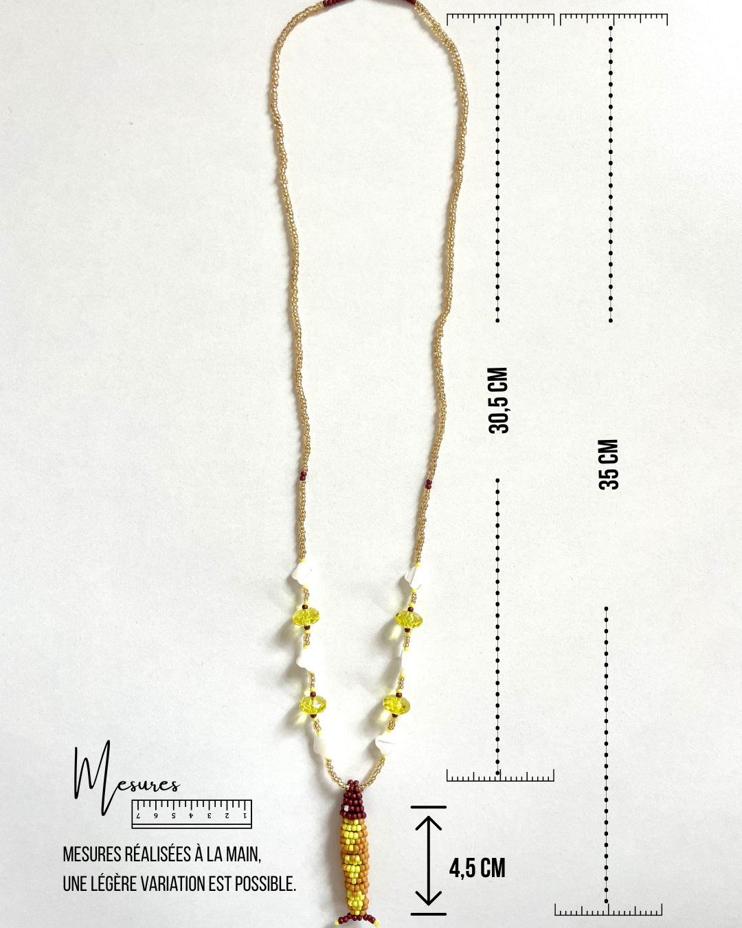 Collier perles - Bande de sardines | Doré soleil