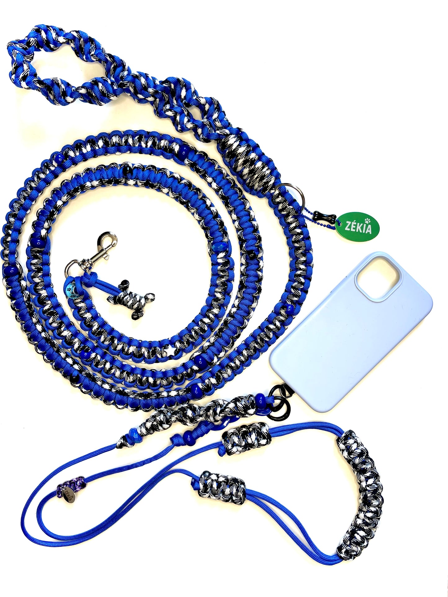 Cordon de telephone laisse chien paracorde faits main a Marseille - zekia accessoires artisanaux