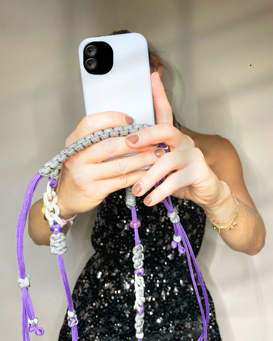 cordon telephone lanyard smartphone paracorde fait main marseille accessoire bijou cordon ajustable réglable version portée