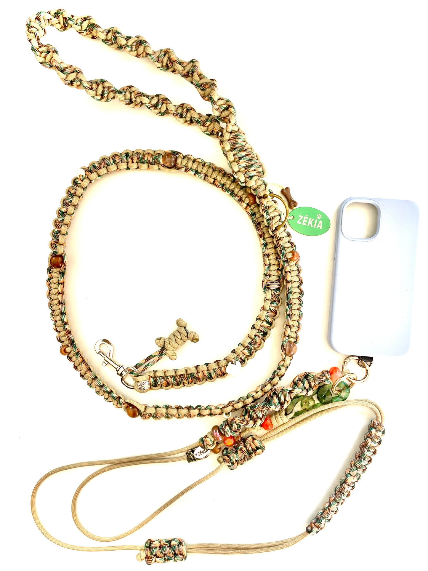 Cordon de telephone laisse chien paracorde fait main a Marseille - zekia accessoires artisanaux