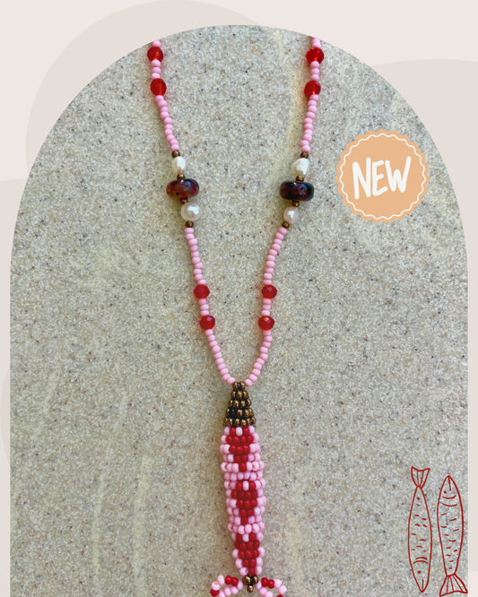Collier perles - Bande de sardines | Rose Rouge