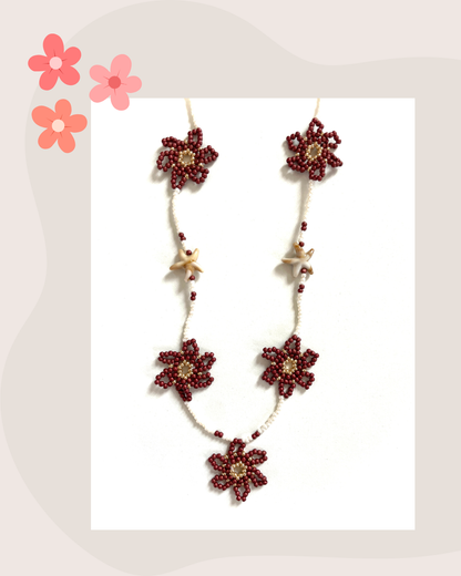 Collier perles - Le temps des fleurs | Marron