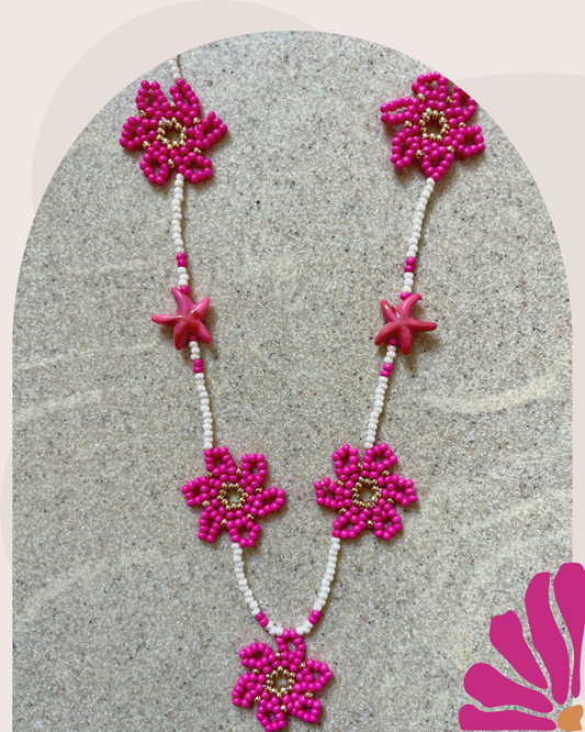 Collier perles - Le temps des fleurs | Rose