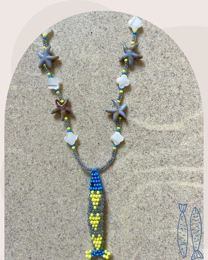 Collier perles - Bande de sardines | Gris
