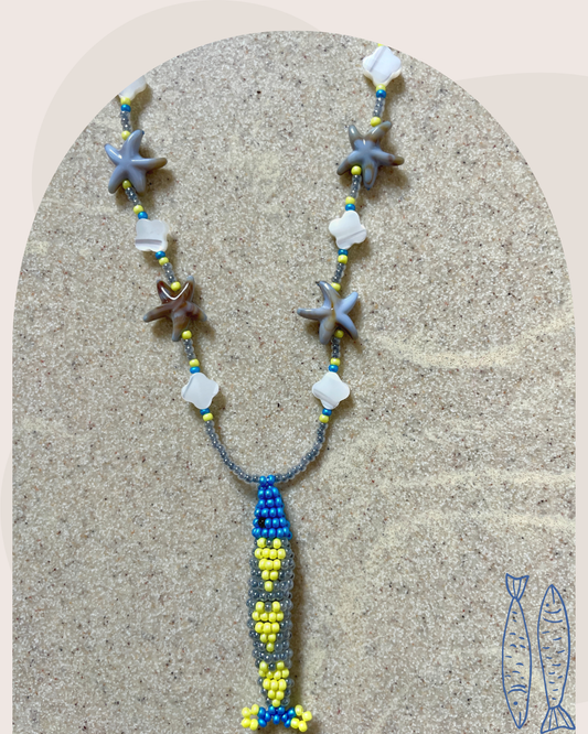 Collier perles - Bande de sardines | Gris