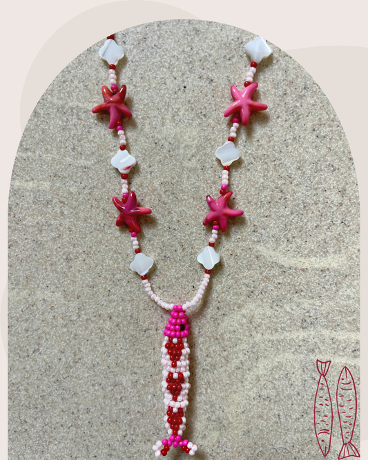 Collier perles - Bande de sardines | Rose