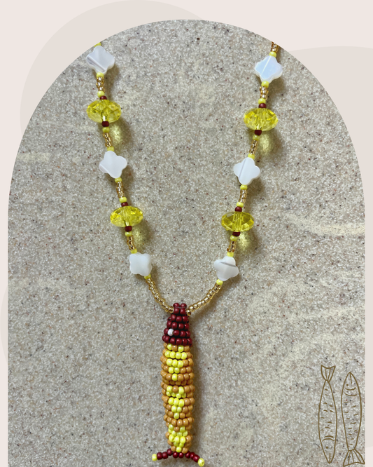 Collier perles - Bande de sardines | Doré soleil