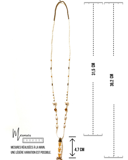 Collier perles - Bande de sardines | Sable