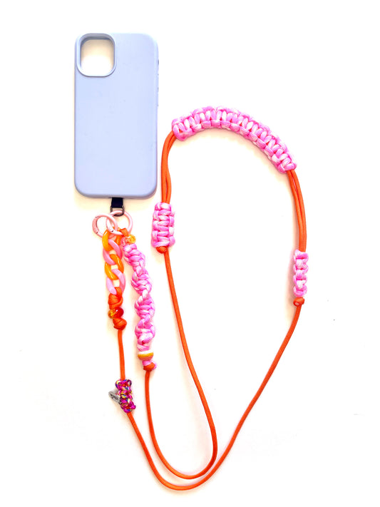 Cordon de téléphone en paracorde - Papaya Pink | ZÉKIA
