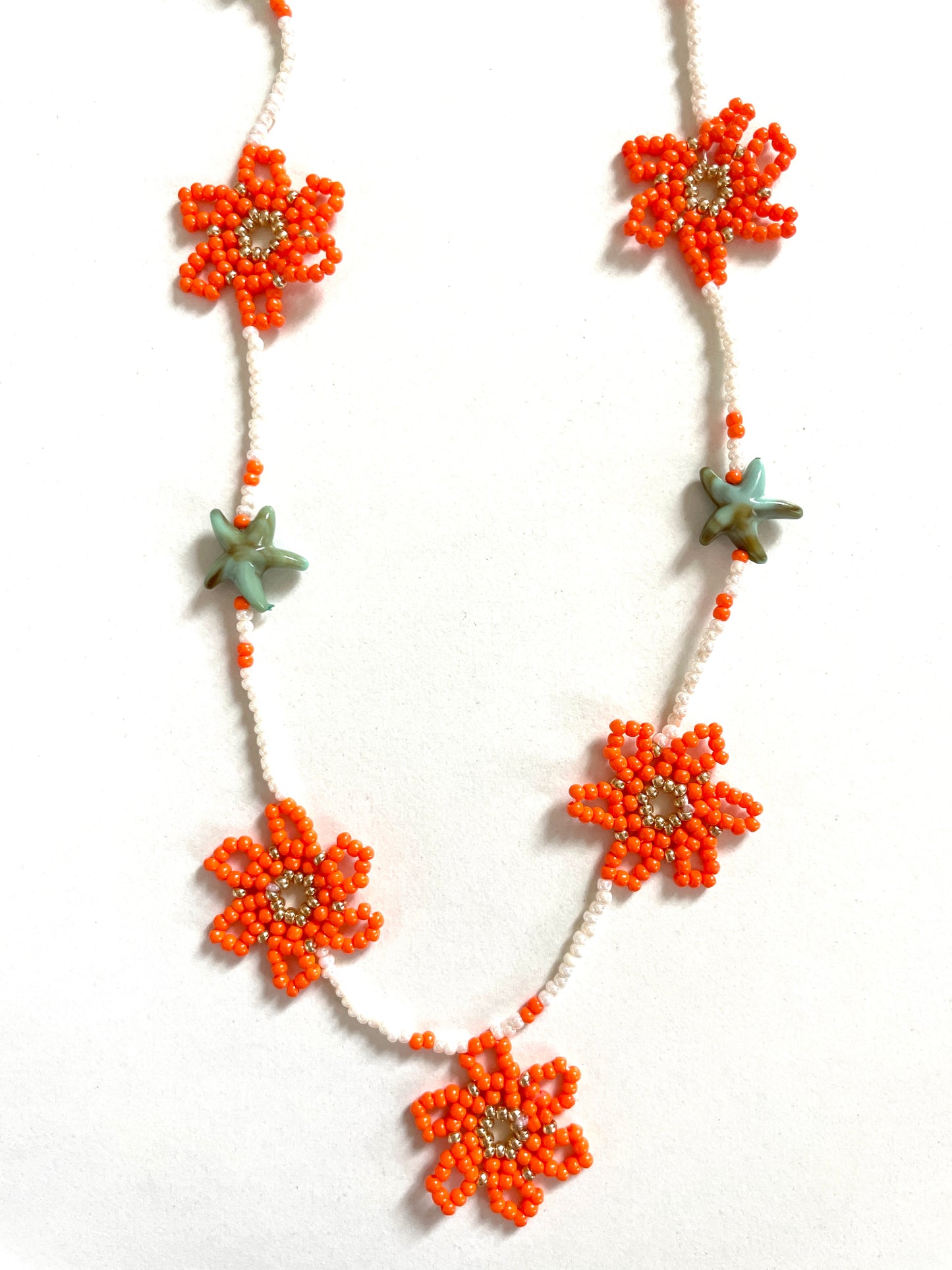 Collier perles - Le temps des fleurs | Orange