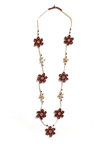 Collier perles - Le temps des fleurs | Marron