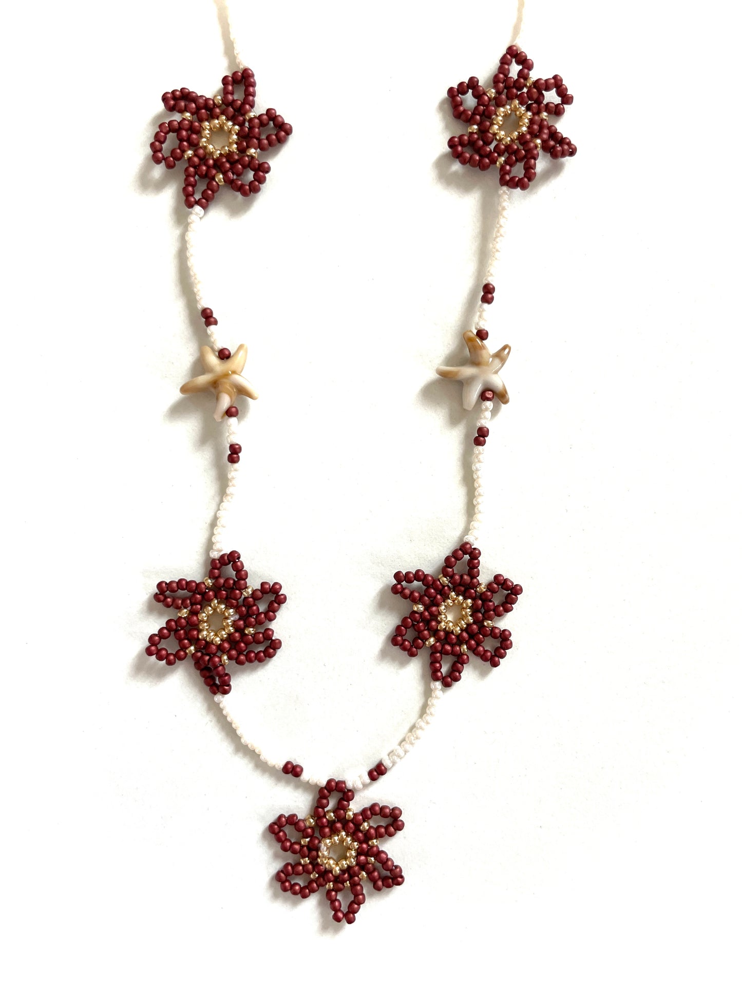 Collier perles - Le temps des fleurs | Marron
