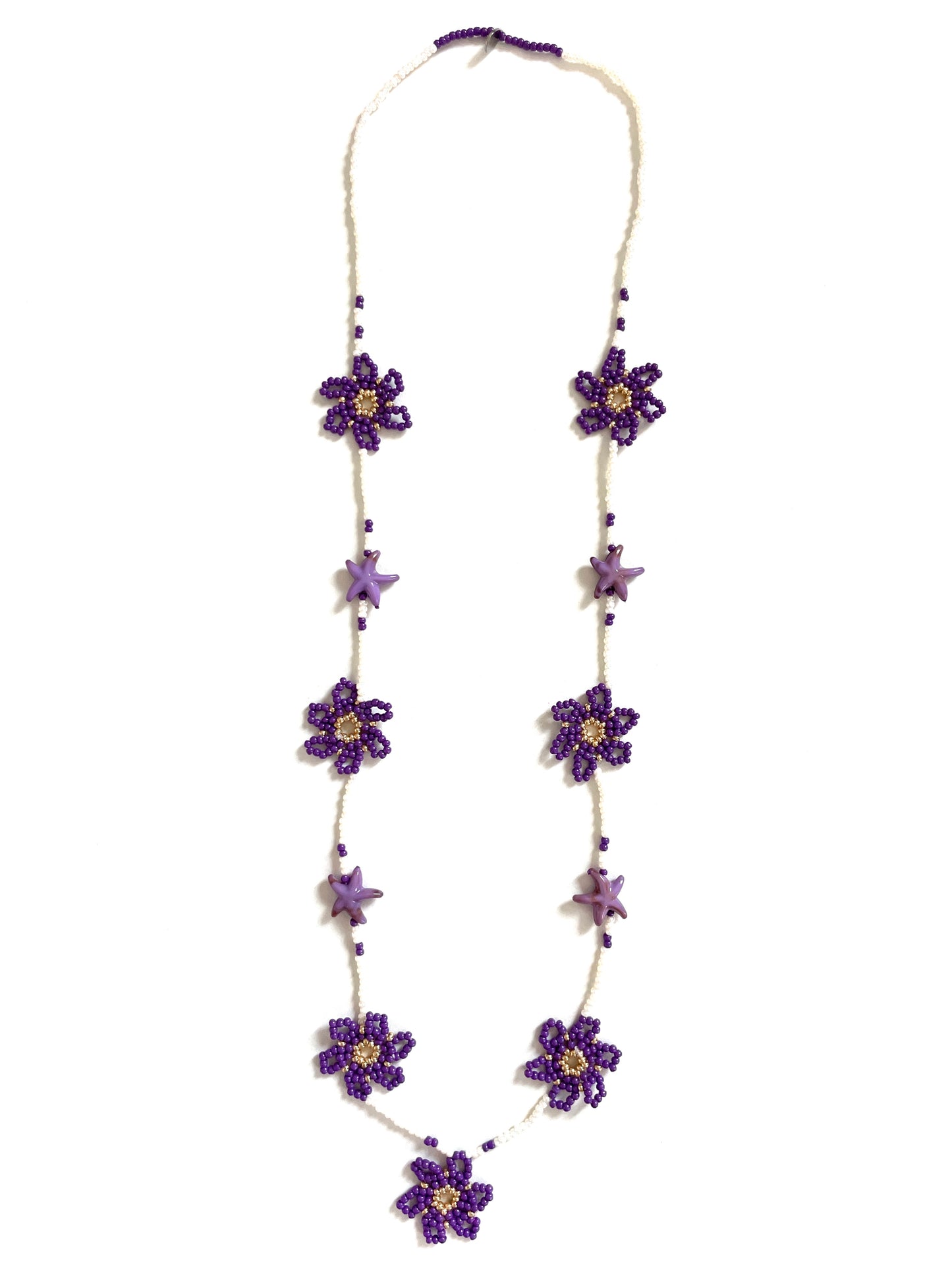Collier perles - Le temps des fleurs | Violet