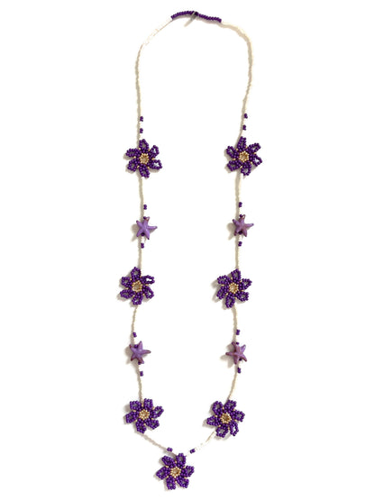 Collier perles - Le temps des fleurs | Violet