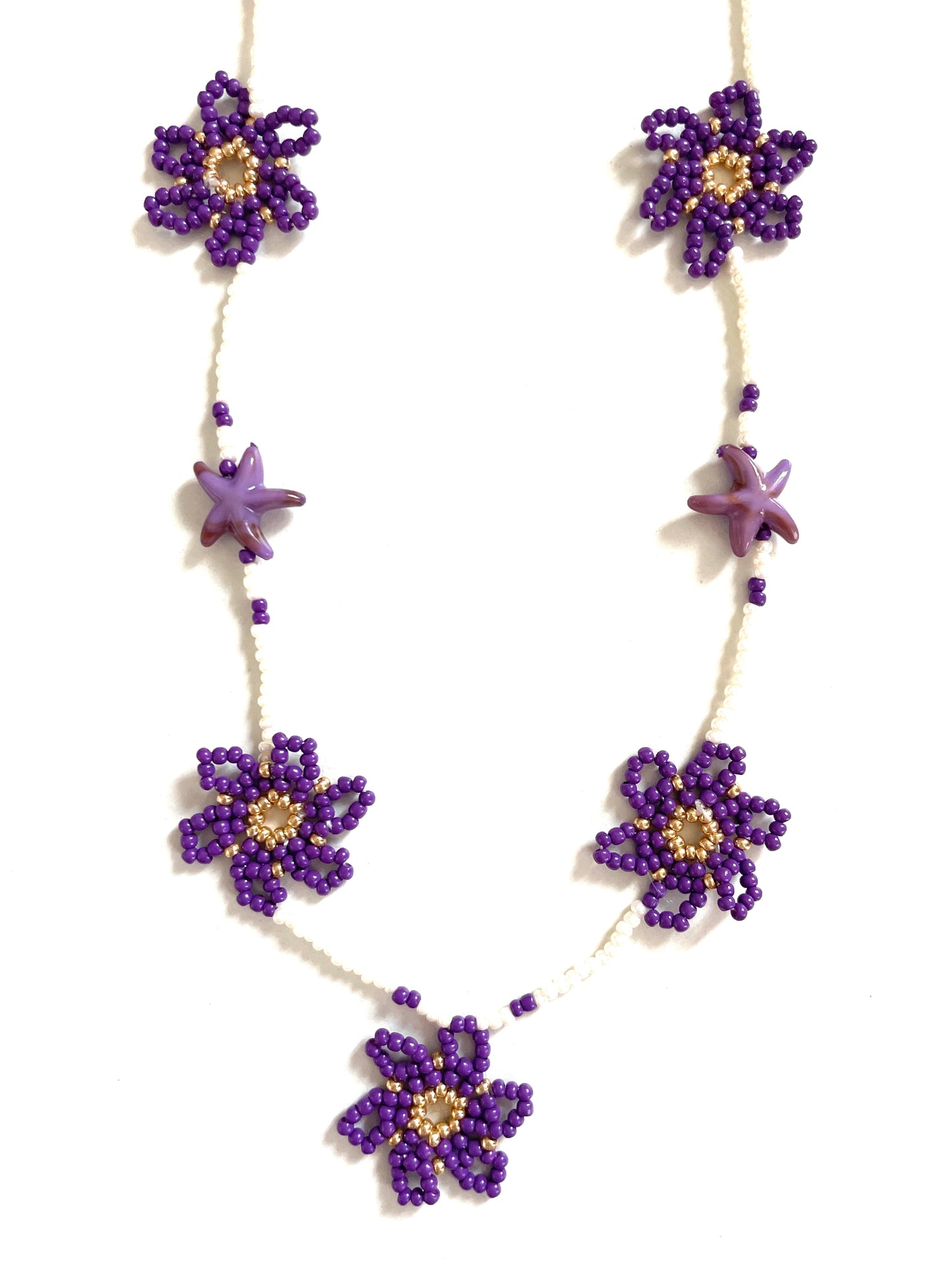 Collier perles - Le temps des fleurs | Violet