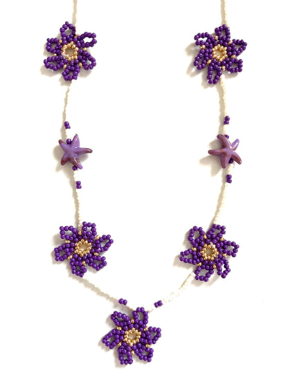 Collier perles - Le temps des fleurs | Violet