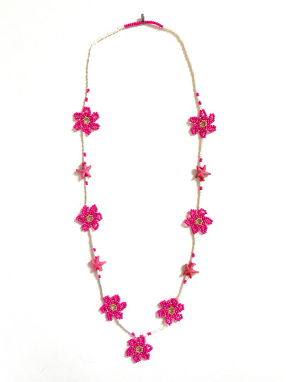 Collier perles - Le temps des fleurs | Rose