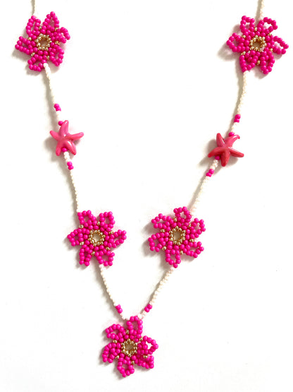 Collier perles - Le temps des fleurs | Rose