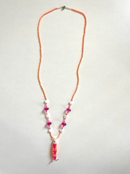 Collier perles - Bande de sardines | Orange
