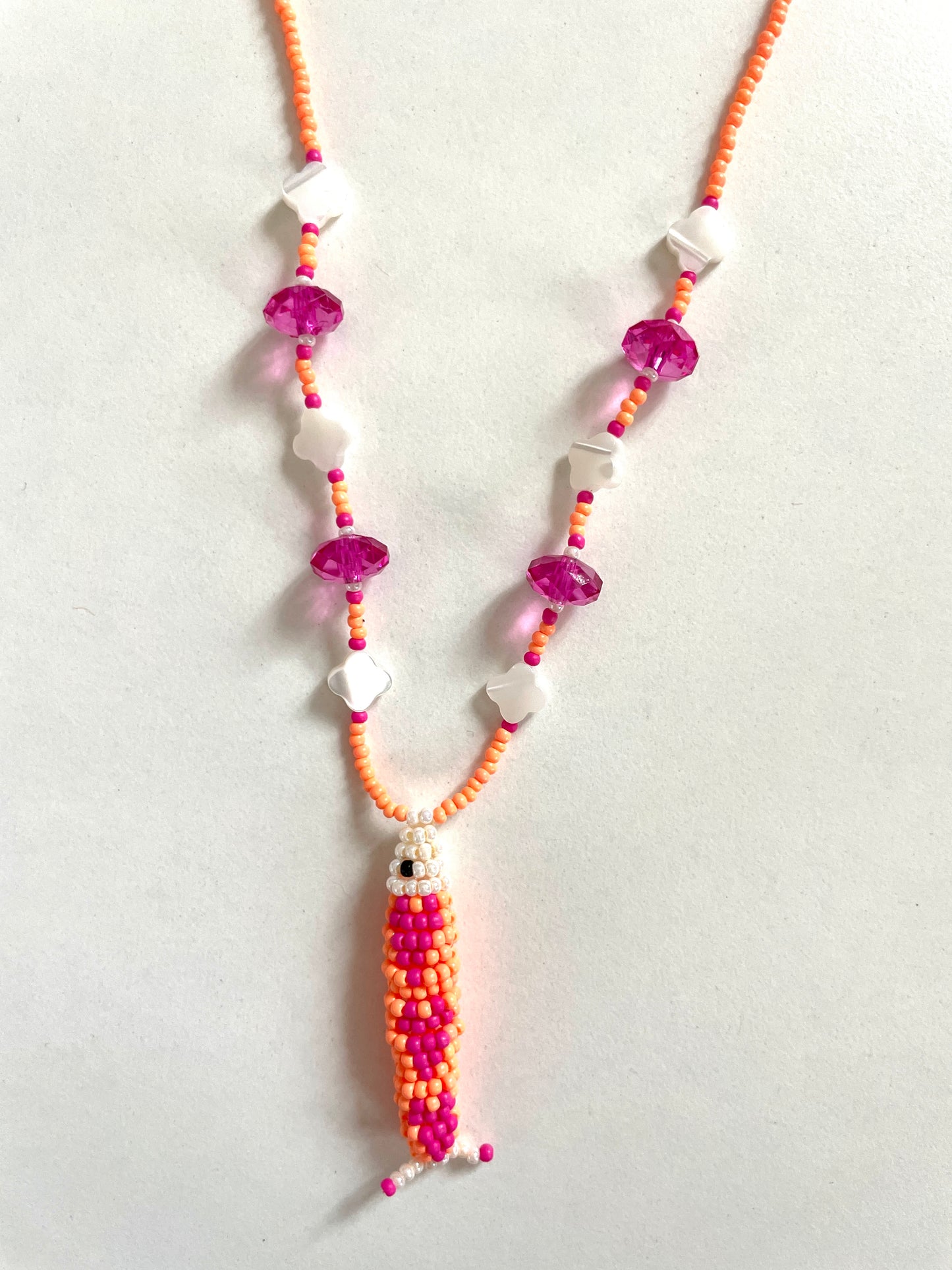 Collier perles - Bande de sardines | Orange