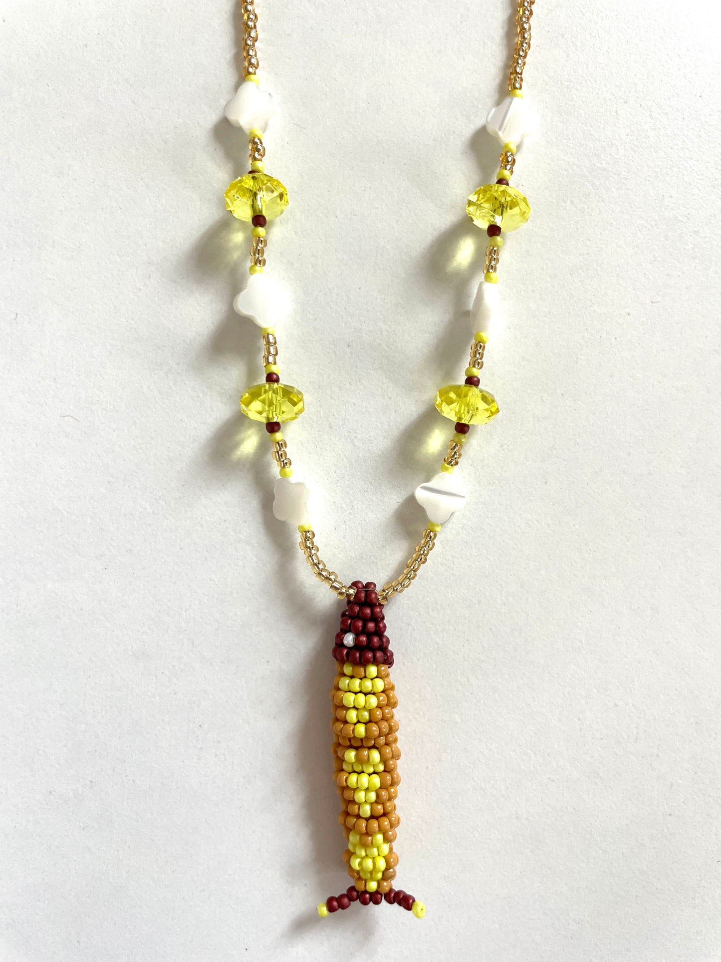 Collier perles - Bande de sardines | Doré soleil