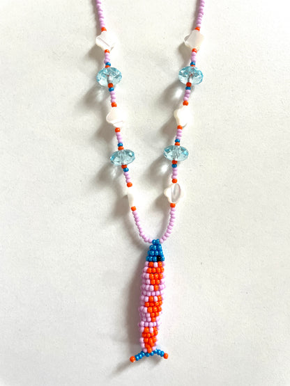 Collier perles - Bande de sardines | Lilas