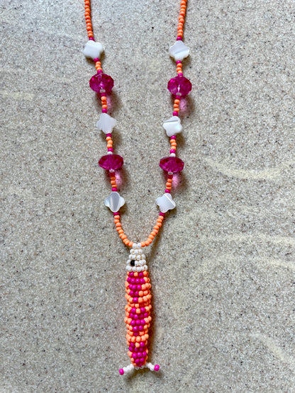 Collier perles - Bande de sardines | Orange
