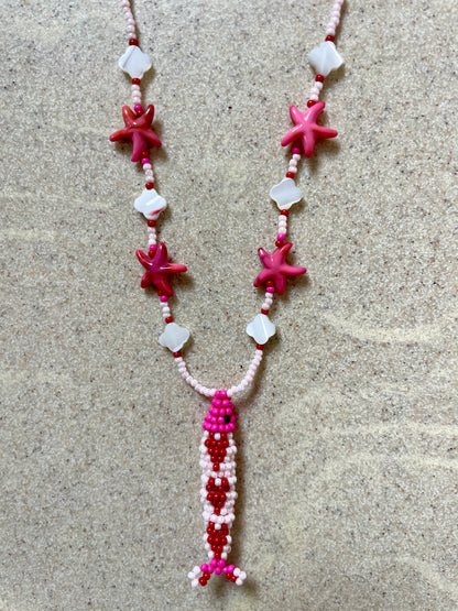 Collier perles - Bande de sardines | Rose