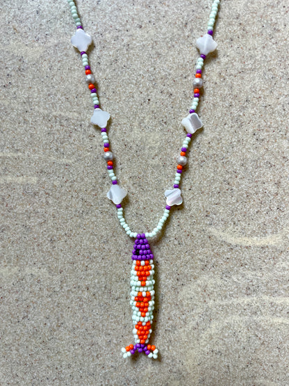 Collier perles - Bande de sardines | Vert d'eau