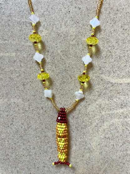 Collier perles - Bande de sardines | Doré soleil
