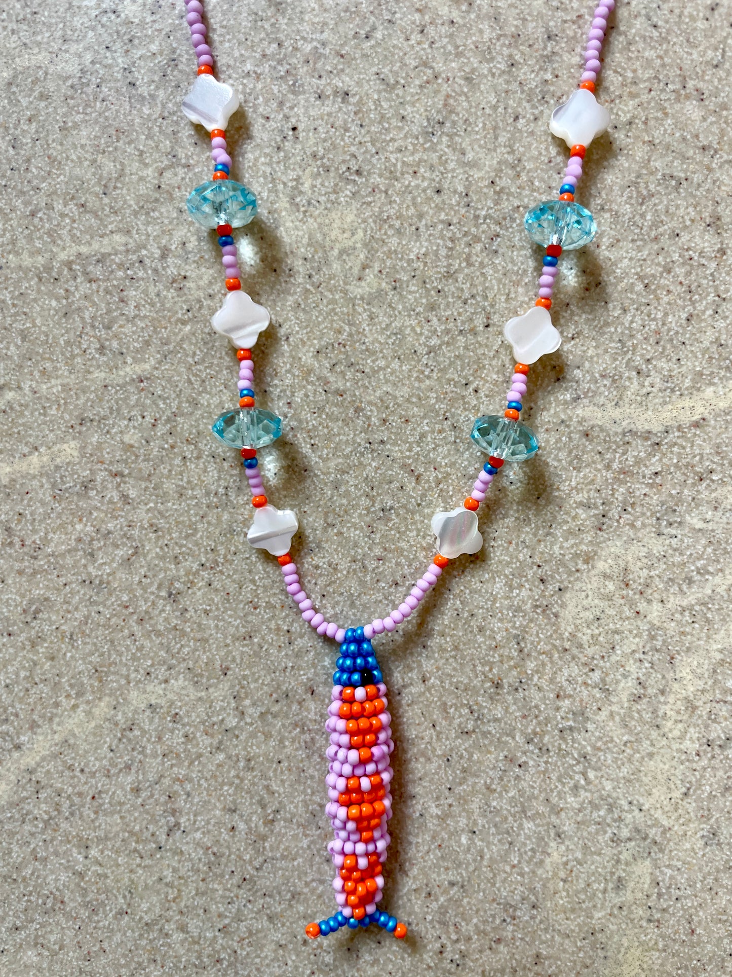 Collier perles - Bande de sardines | Lilas