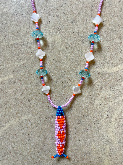 Collier perles - Bande de sardines | Lilas