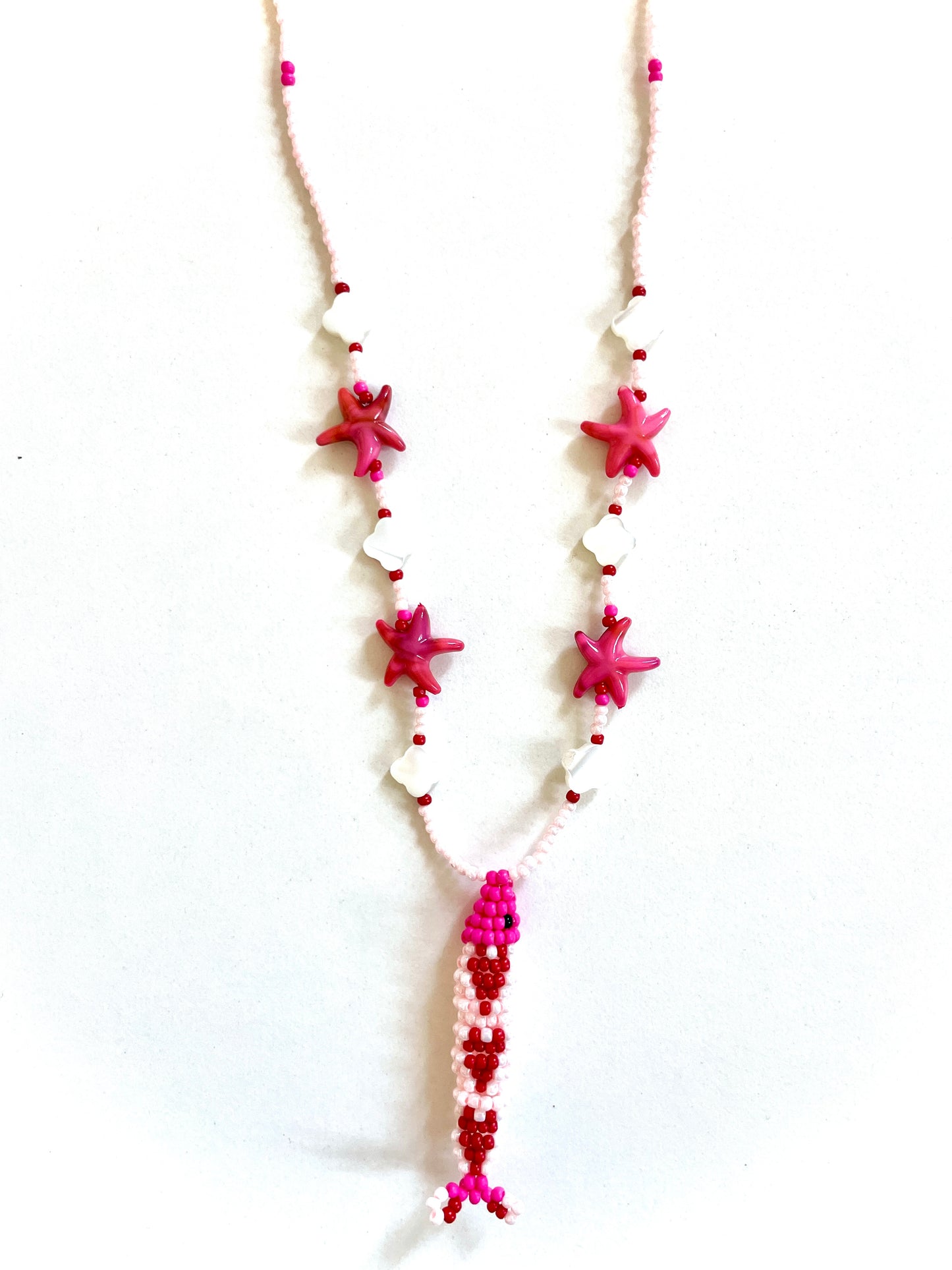 Collier perles - Bande de sardines | Rose