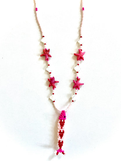 Collier perles - Bande de sardines | Rose