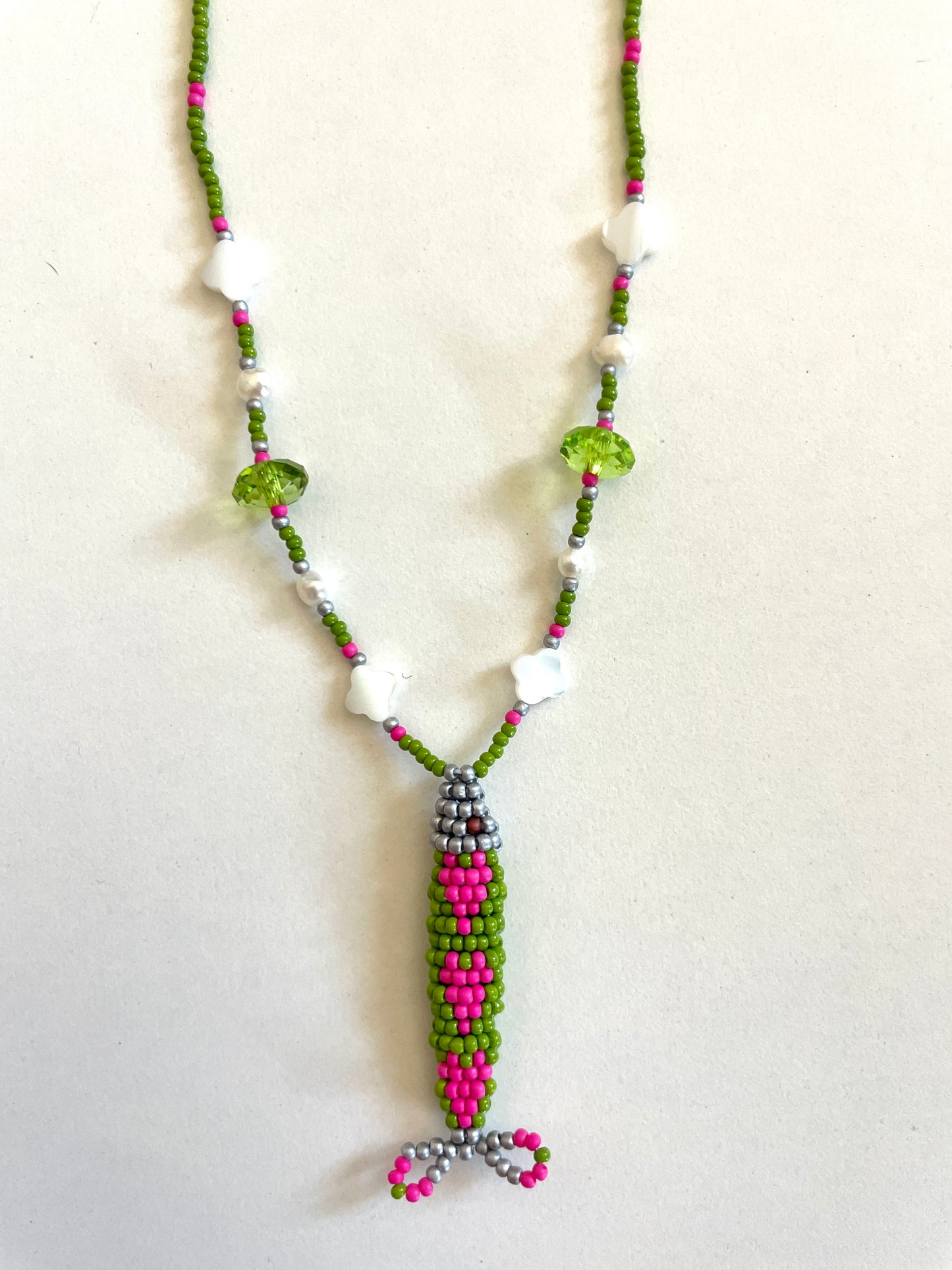 Collier perles - Bande de sardines | Vert